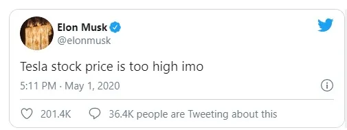 Tesla – tweet
