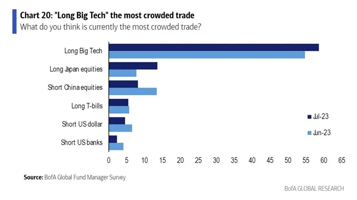 Coraz więcej osób obstawia wzrosty na Big Tech