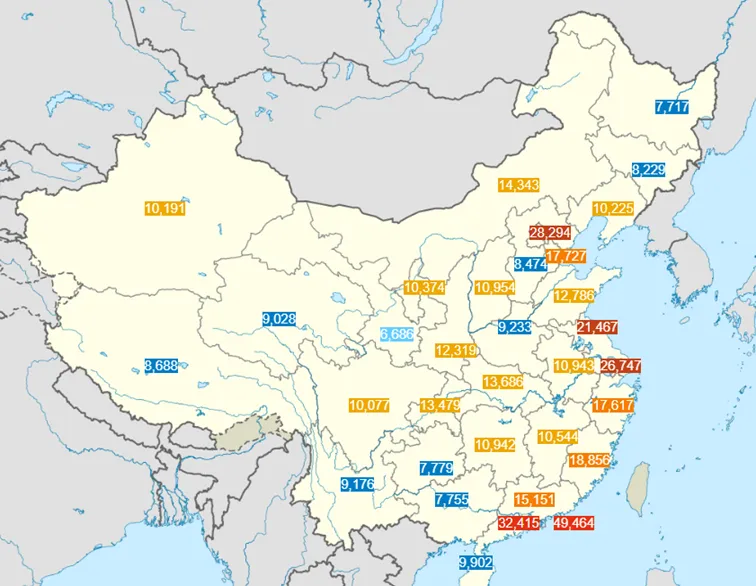Mapa-chinskich-prowincji-wedlug-PKB-na-mieszkanca-w-USD