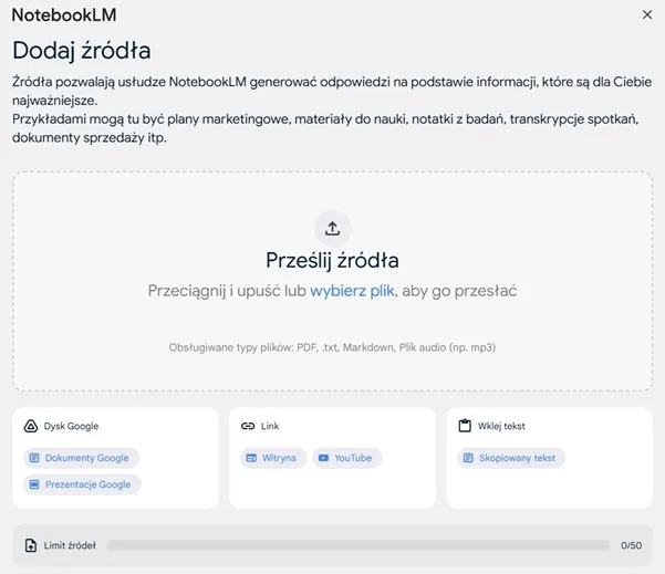 NotebookLM-Dodawanie-zrodel-dla-generowania-odpowiedzi-opartej-na-danych