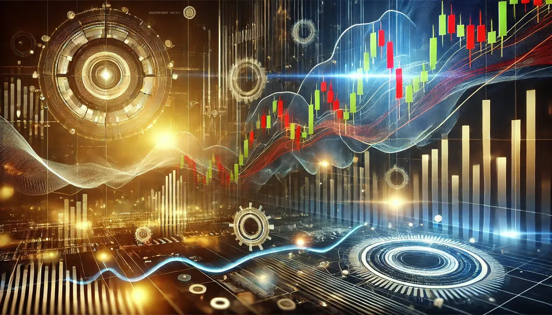DALL·E 2025-01-09 15.14.43 – A dynamic and professional image depicting stock market investing and speculation, focused on technical analysis, but without any numerical or textual