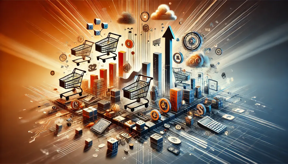 DALL·E 2025-03-17 13.39.34 – A refined and dynamic image symbolizing Allegro’s growth and dominance in Polish e-commerce, created with a fresh composition and no numbers, letters,