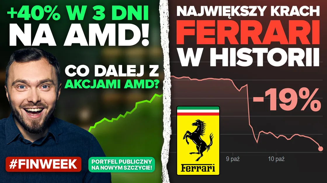 AMD wystrzeliło 40%! Co robię dalej? Ferrari się sypie, a mój portfel na rekordzie.