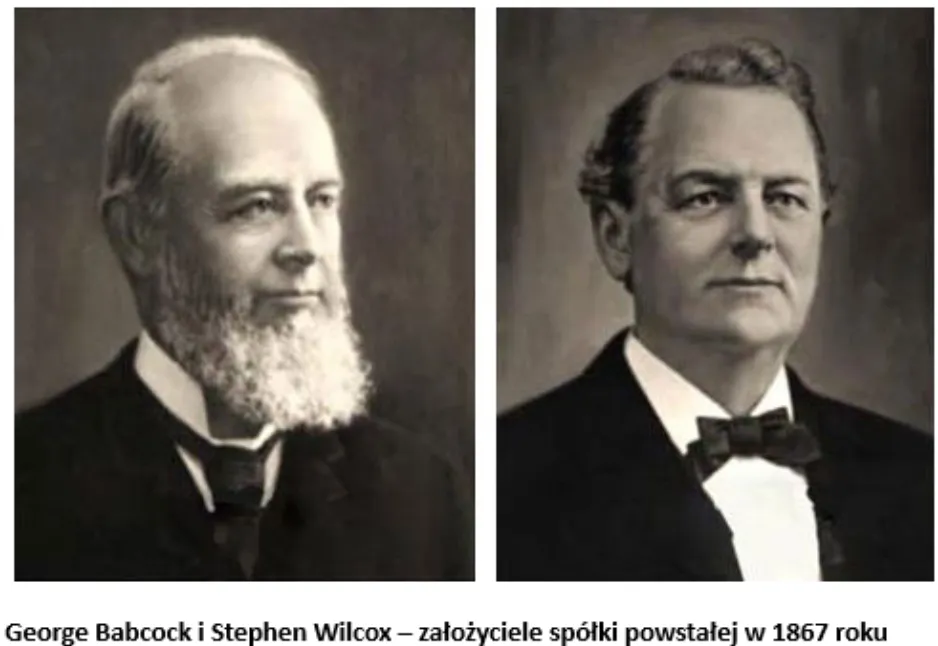 George Babcock i Stephen Wilcox - założyciele spółki powstałej w 1867 roku