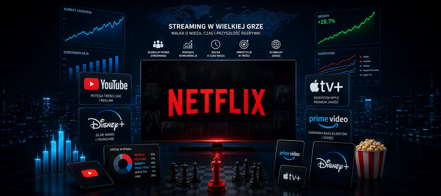 Zdjęcie stanowi tło do artykułu na temat spółki Netflix