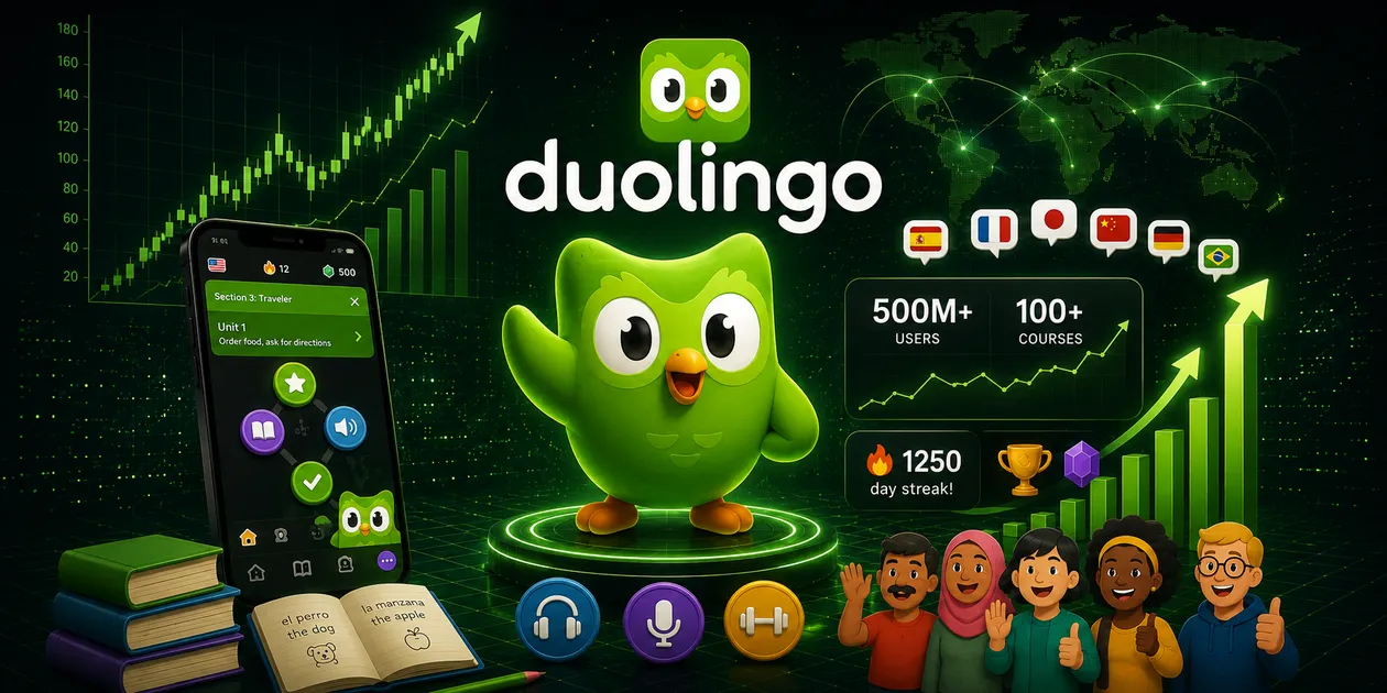 Zdjęcie stanowi tło do artykułu na temat spółki Duolingo