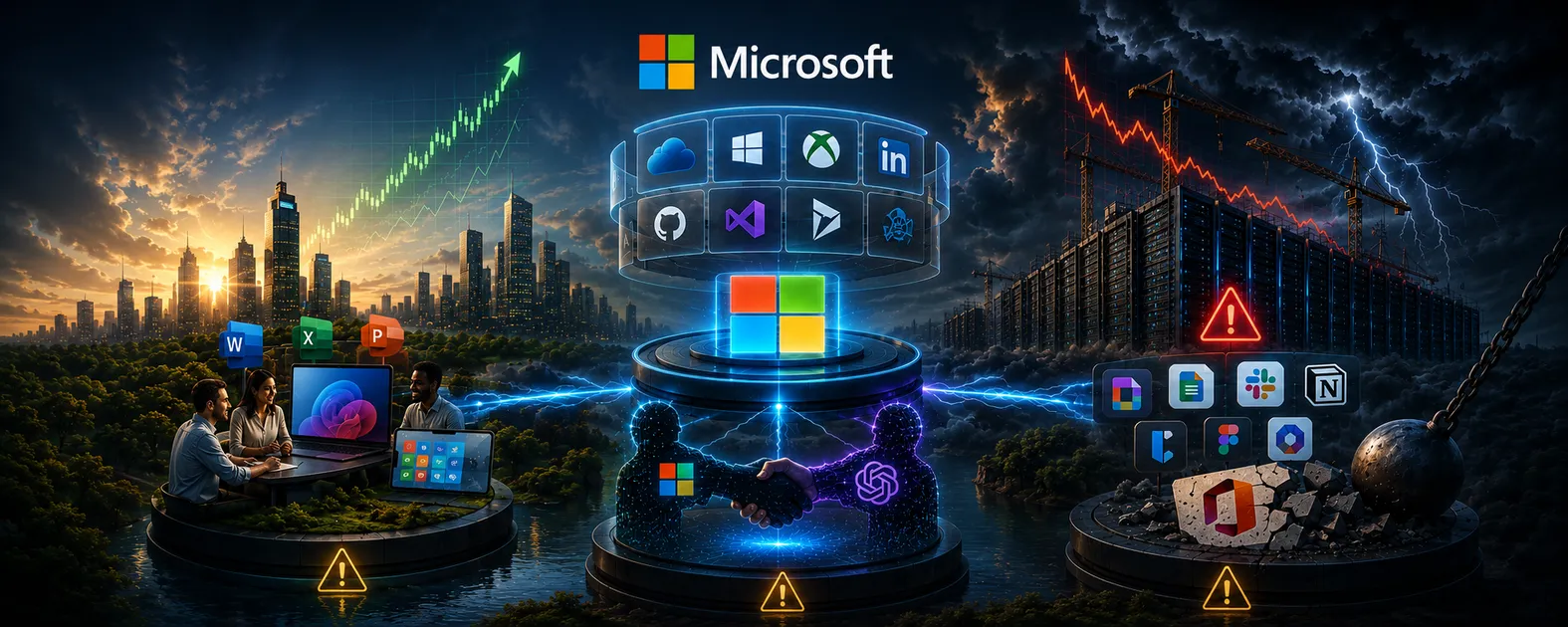 Zdjęcie stanowi tło do artykułu na temat spółki Microsoft