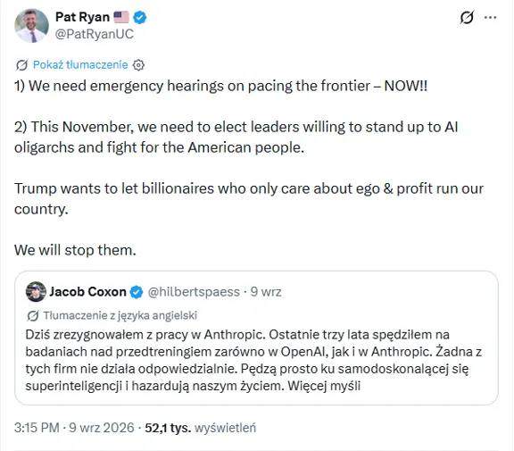 Pat Ryan reaguje na AI
