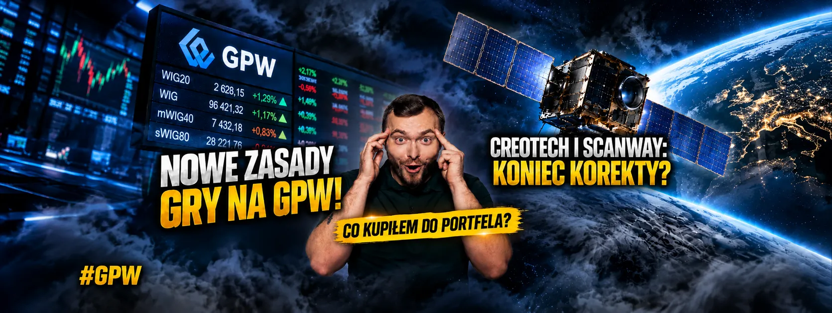 Panoramiczna giełdowa podróż kosmiczna