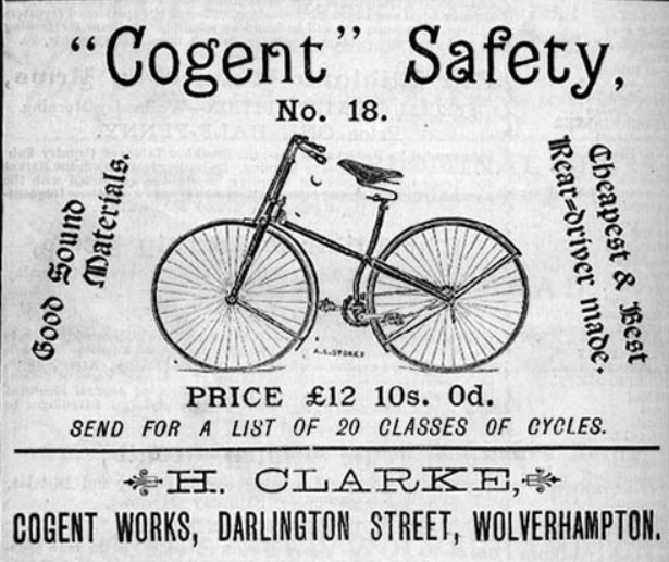 Reklama nowego modelu roweru z lat 90 XIX wieku. To właśnie nowy model i szaleństwo na jego punkcie doprowadziło do manii spekulacyjnej. Cena takiego cuda sprzed 120 lat to 12 funtów. W przeliczeniu na dzisiejsze pieniądze jakieś 1500 funtów.