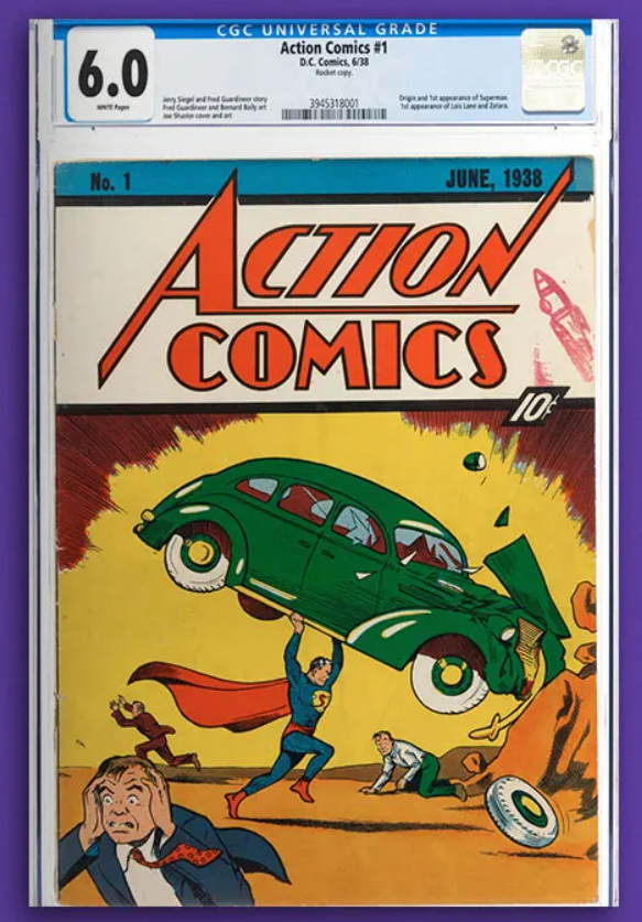 To właśnie to pierwsze wydanie komiksu Action Comics zostało sprzedane za 3,2 miliona dolarów.