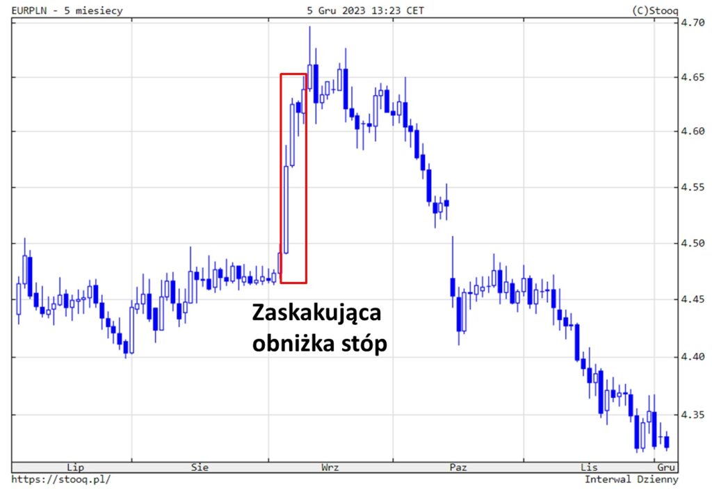 Jak na kurs złotego wpłynęła obniżka stóp przez NBP we wrześniu