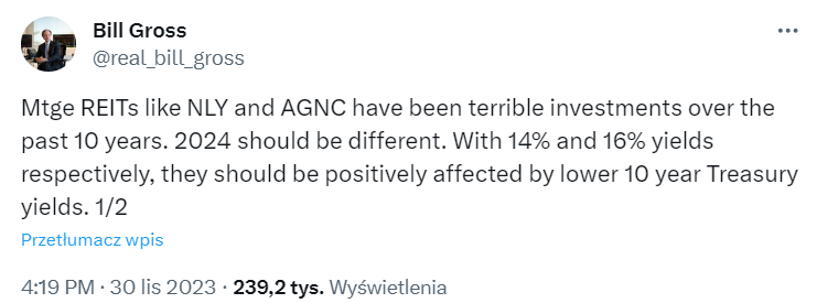 Wpis Billa Grossa o 2 REIT-ach