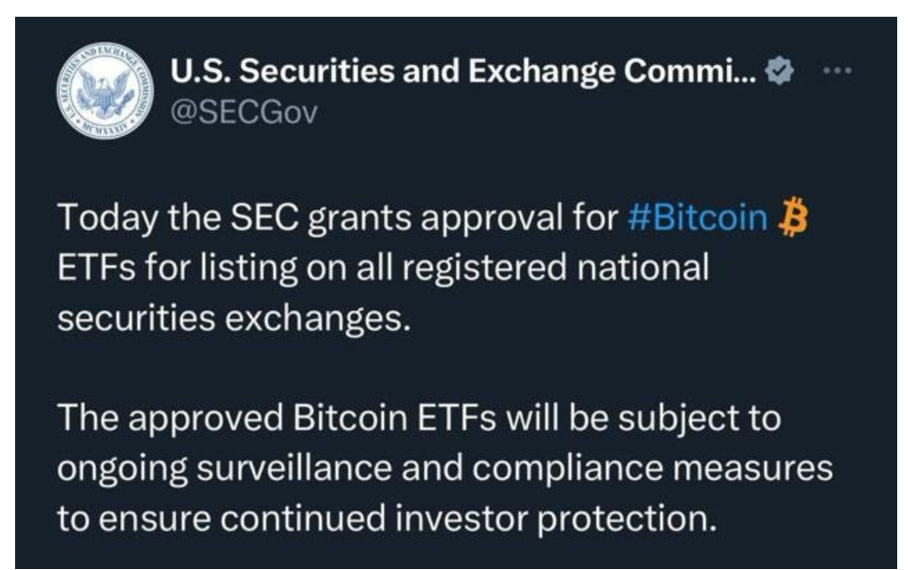 Fałszywy tweet z platformy X o ETF na BTC