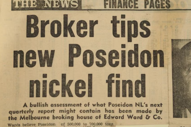 Artykuł w gazecie z 1969 roku ukazujący szum wokół Posejdona