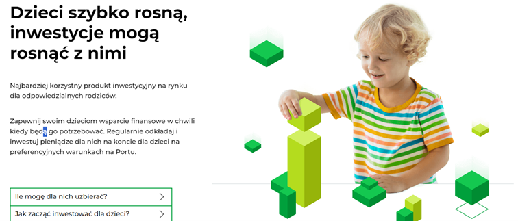 W portu można założyć konto dla dzieci z bardzo preferencyjnymi warunkami