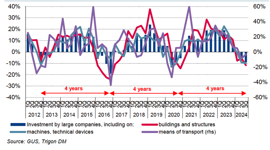 Cykl Inwestycyjny Dużych Firm w Polsce: Analiza Strukturalna (2012–2024)