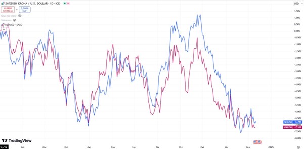 Korony skandynawskie w 2024 roku – osłabienie względem dolara
