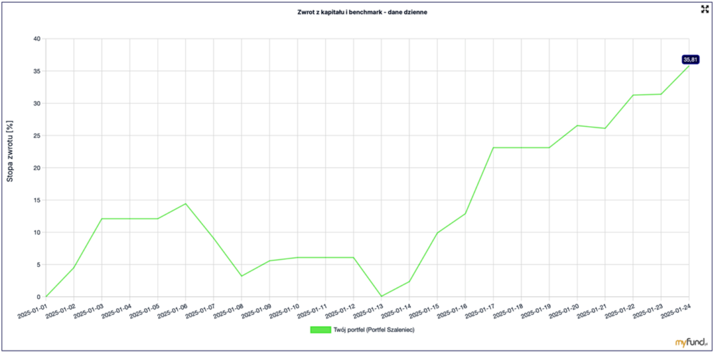 Zwrot z kapitału na poziomie 35,81% w Portfelu Szaleńca — imponujący wzrost w styczniu 2025