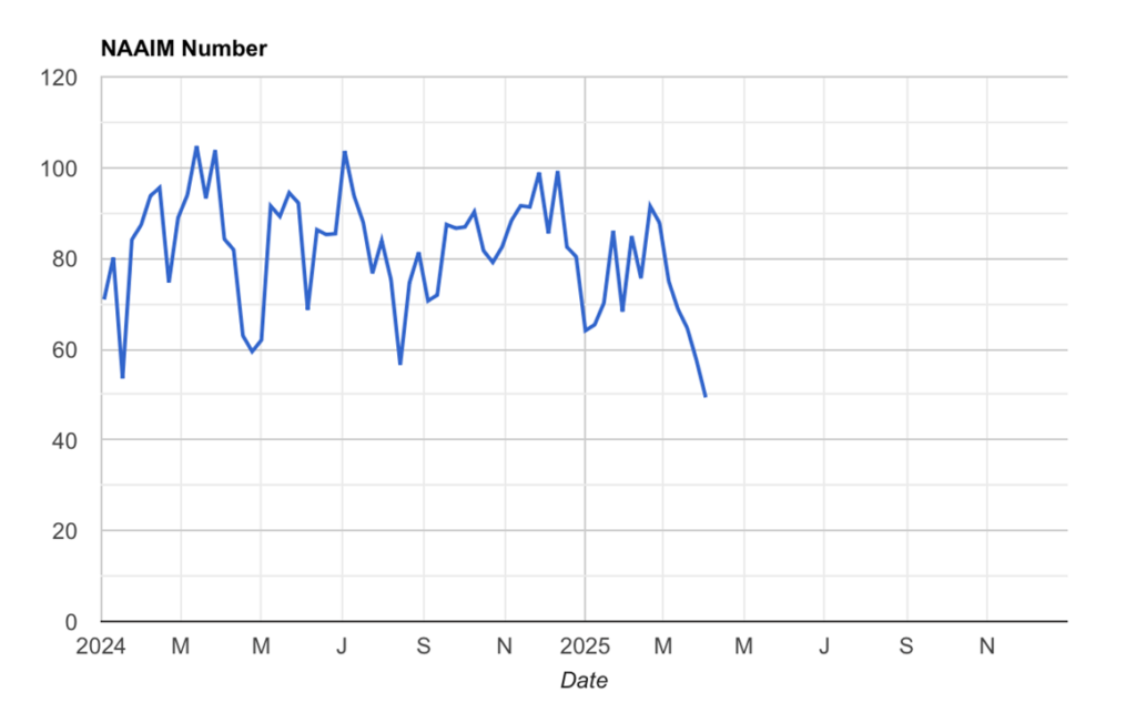 Profesjonaliści się wycofują – NAAIM leci w dół