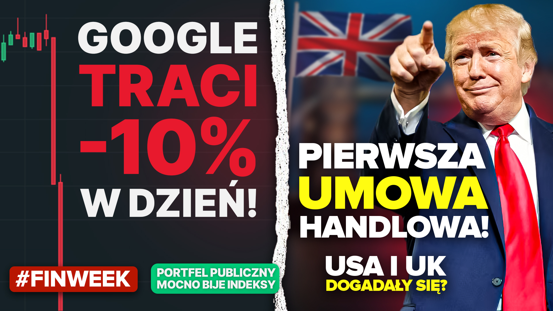 Krach akcji Google! | Co dalej z hossą? | Portfel publiczny bije indeksy! | Pierwsza umowa Trumpa!