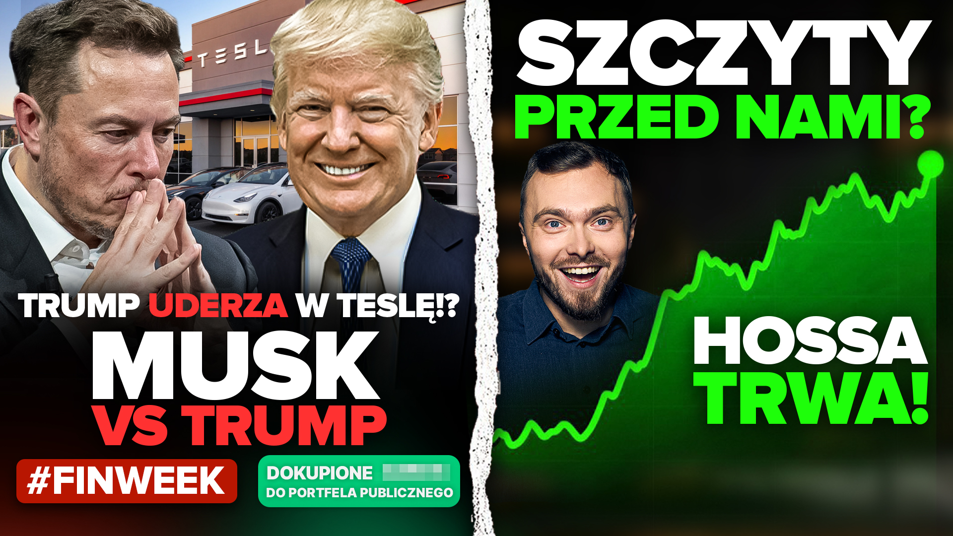 Kupuję nowe akcje do portfela! Tesla w ogniu konfliktu Trump - Musk. Co teraz z globalną hossą?