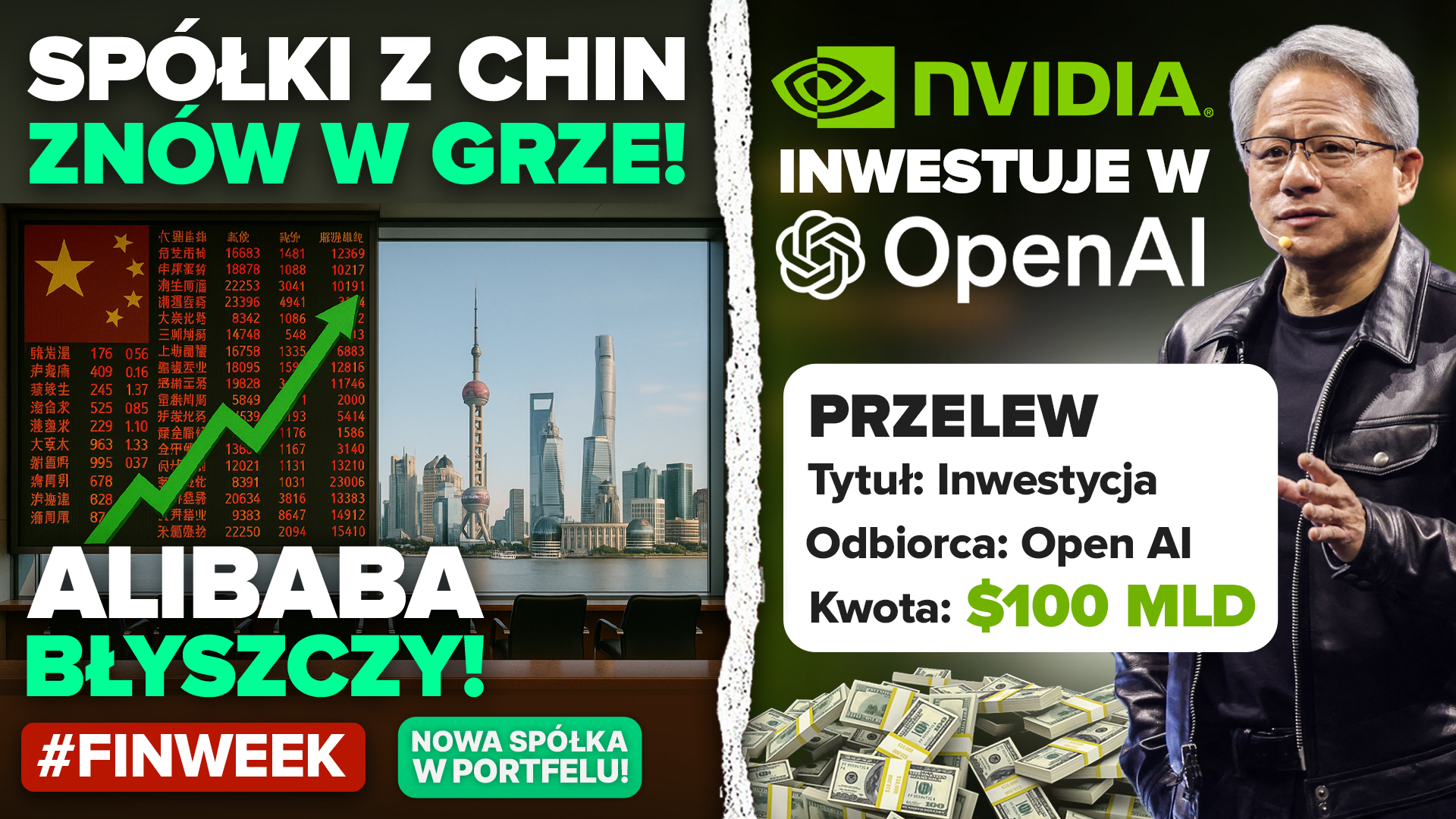 Nvidia pakuje 100 mld USD w OpenAI! Alibaba wraca do gry, a mój portfel wybrał nową inwestycję!