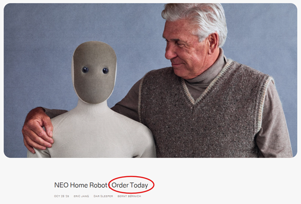 Humanoidalny robot Neo: technologia, która wchodzi do domu