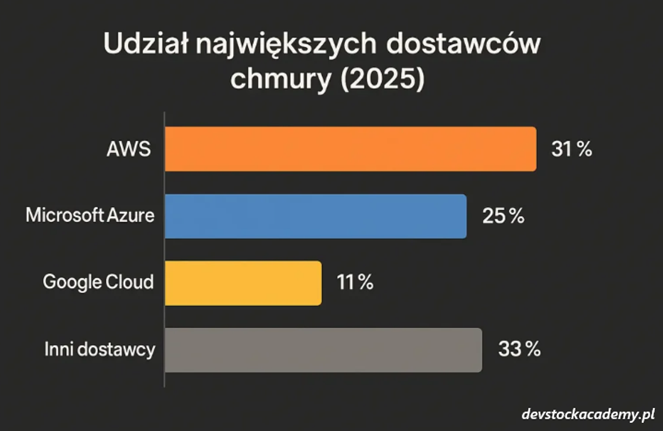 Udział dostawców chmury 2025
